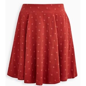 Plus Size A-Line Skirt - Embroidered - Rust Color - Torrid 3X, 22 / 24